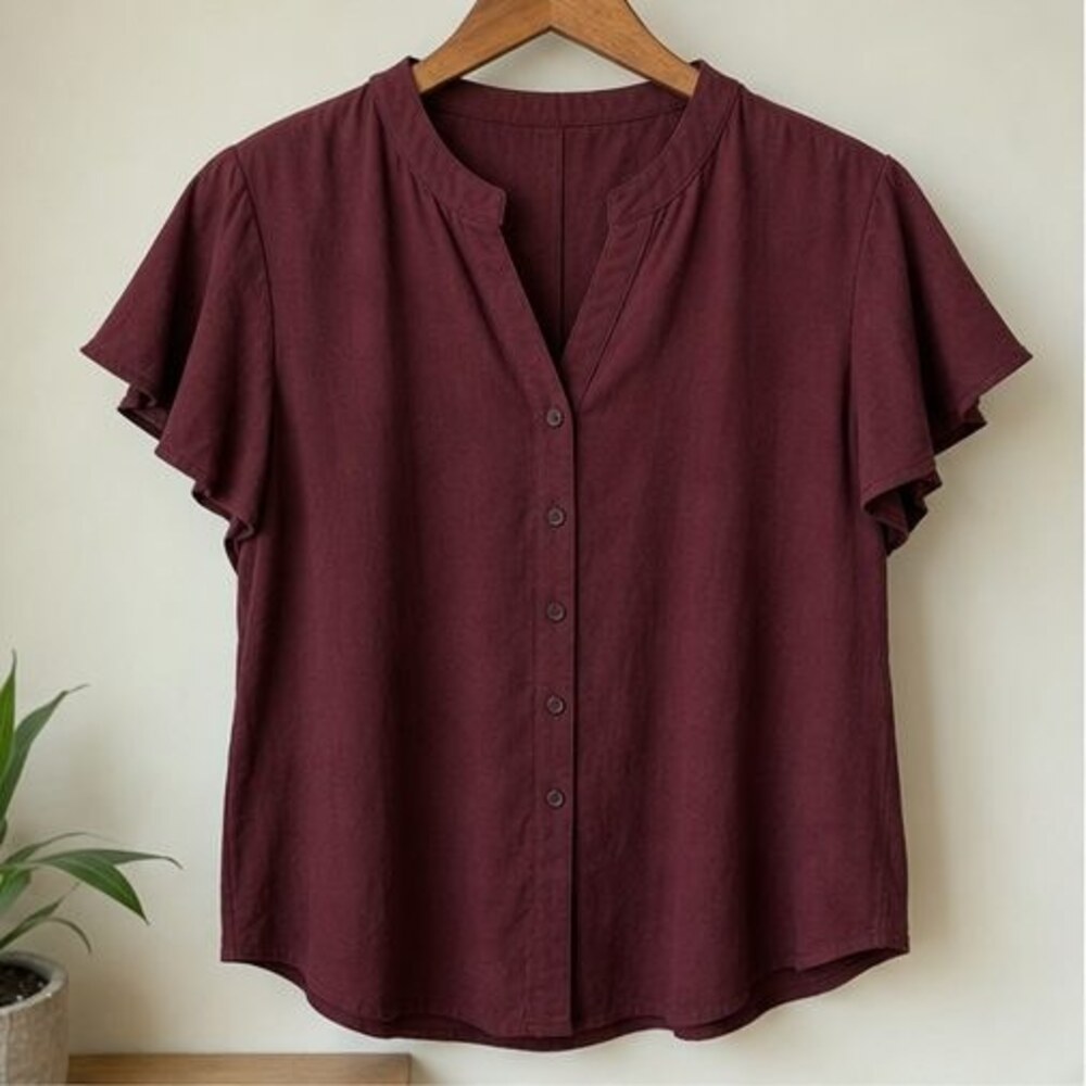 Burgundy Peplum Top